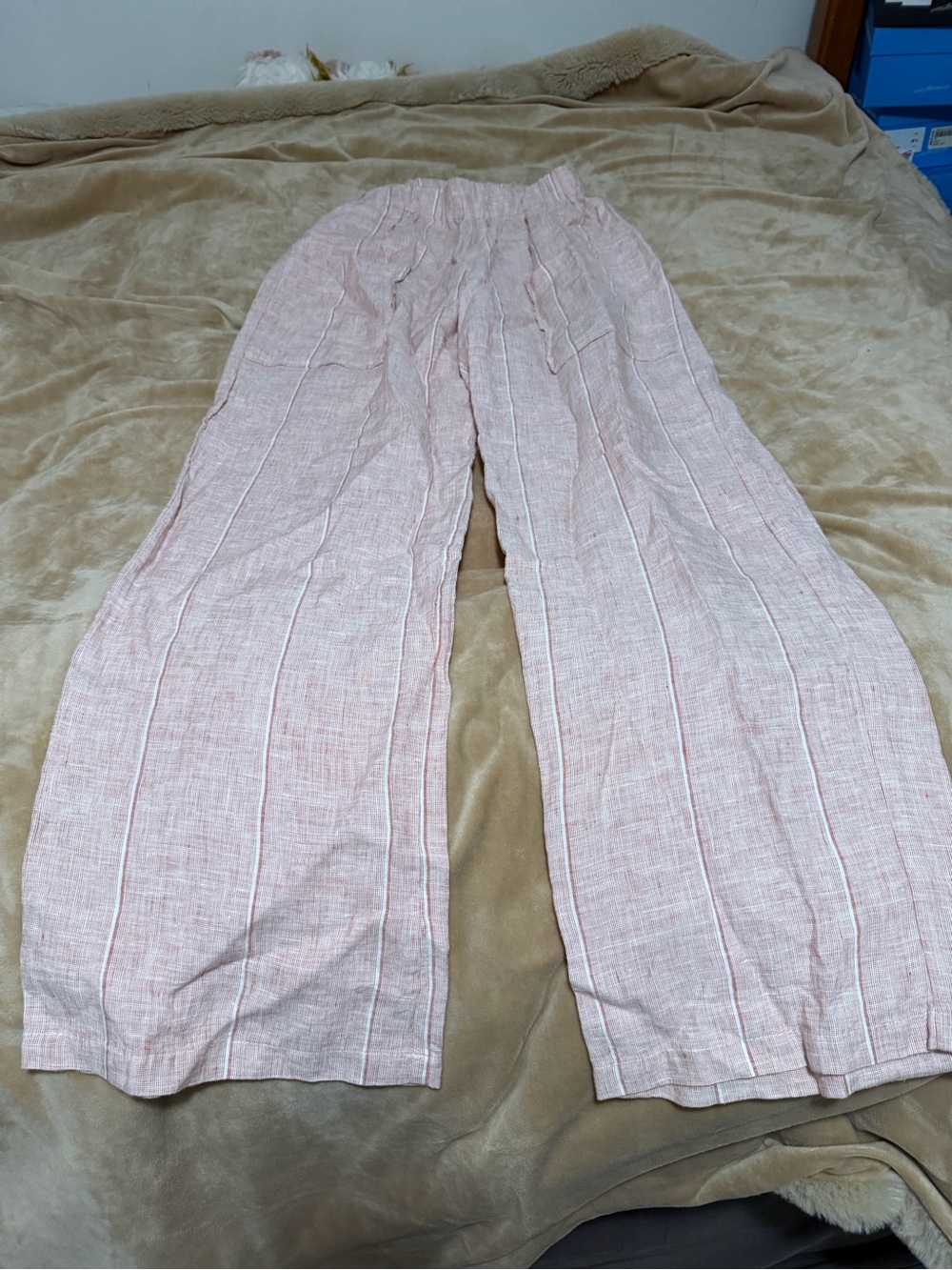 MisCo Linen Reddish Pink Wide-Leg Pants Women’s XS